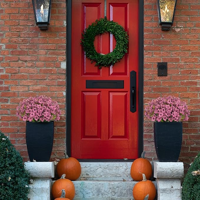 15 Bundles Artificial Flowers Fake Silk Flowers Outdoor UV Resistant Faux Flowers Plastic Fabric Greenery Plants for Hanging Planter Kitchen Home Office Wedding Garden Decoration(Pink)