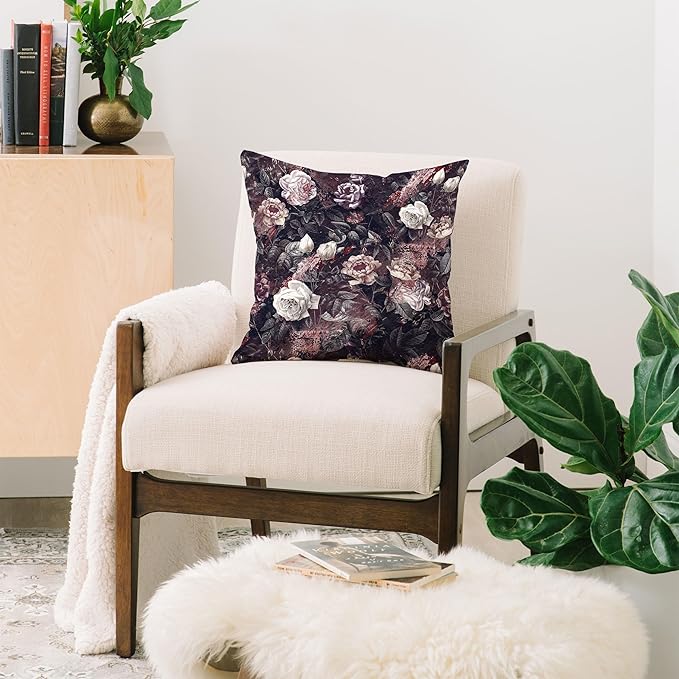 Society6 Exotic Garden-Night III Throw Pillow Insert-Home Decor by Burcu Korkmazyurek, 18" x 18"