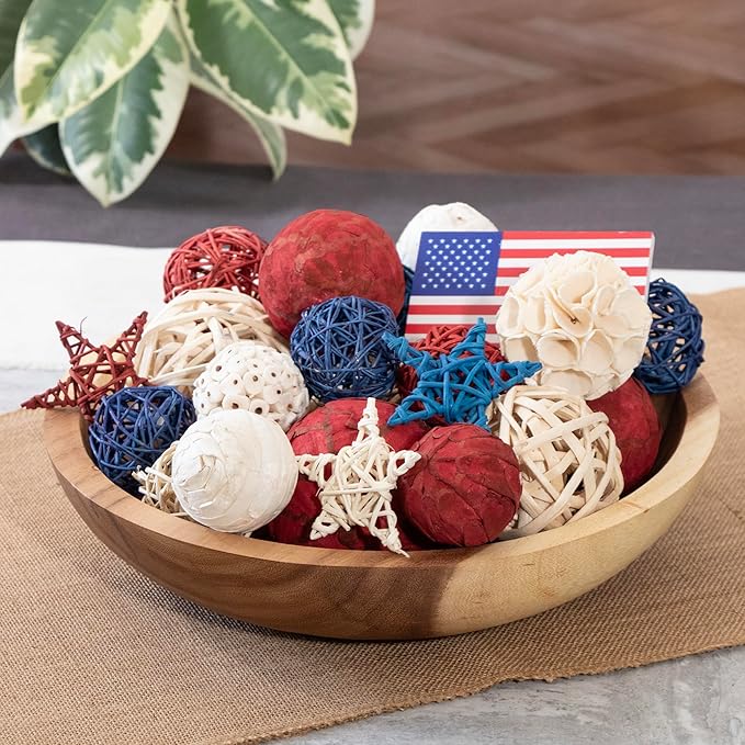 ANDALUCA American Flag Decorative 4th of July Vase Filler Bag with Orbs, Decorative Balls (Red, White & Blue)