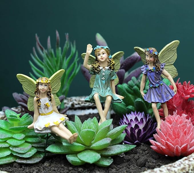 Fairy Garden Figurines 6pcs Miniature Fairies for Outdoor Garden Décor