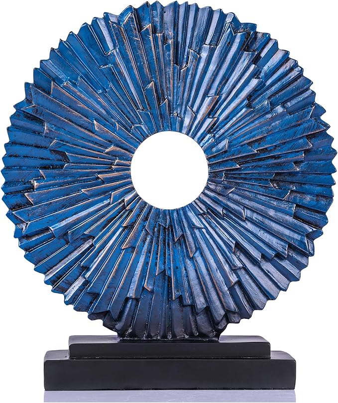 XMGZQ Modern Abstract Art Resin Statue Home Decoration,Navy Blue Gold Home Decor Accents,Ornaments for Living Room Dining Office Cabinet Shelves Table Top Center Pieces,Above Kitchen Cabinet Decor