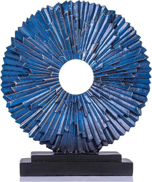 XMGZQ Modern Abstract Art Resin Statue Home Decoration,Navy Blue Gold Home Decor Accents,Ornaments for Living Room Dining Office Cabinet Shelves Table Top Center Pieces,Above Kitchen Cabinet Decor