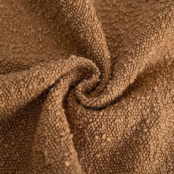 Foindtower Pack of 2, Decorative Textured Boucle Throw Pillow Covers Accent Solid Pillow Cases Cozy Soft Couch Cushion Case for Chair Sofa Bedroom Living Room Home Decor 22 x 22 Inch Rust Tobacco