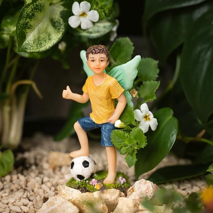 PRETMANNS Fairies for Fairy Garden - Boy & Girl Figurines – Cute Accessories for Indoor or Outdoor Miniature Garden – 2-Piece Set