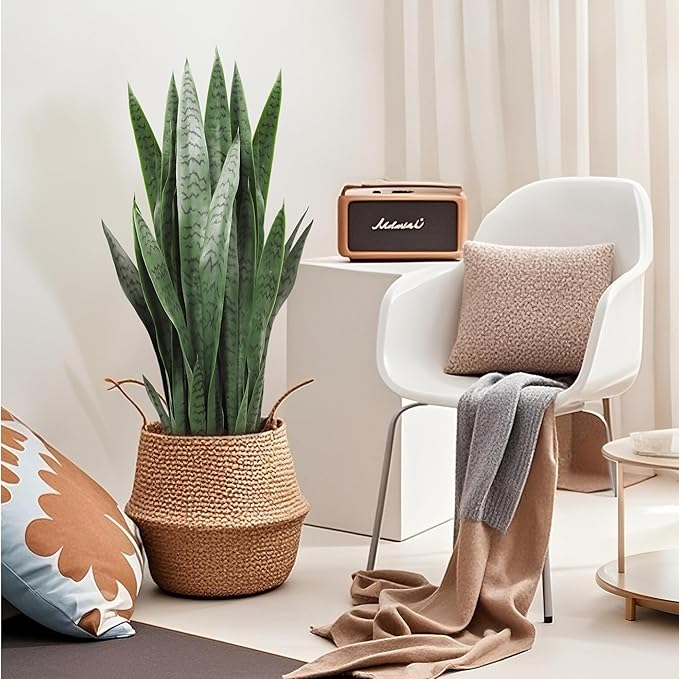 Solution4Patio 3ft Artificial Sansevieria Trifasciata Prain, Tropical Faux Snake Plant, Fake Mother in Law Tongue Plants, Greenery Realistic Houseplant for Home Office Corner Outdoor/Indoor Decor
