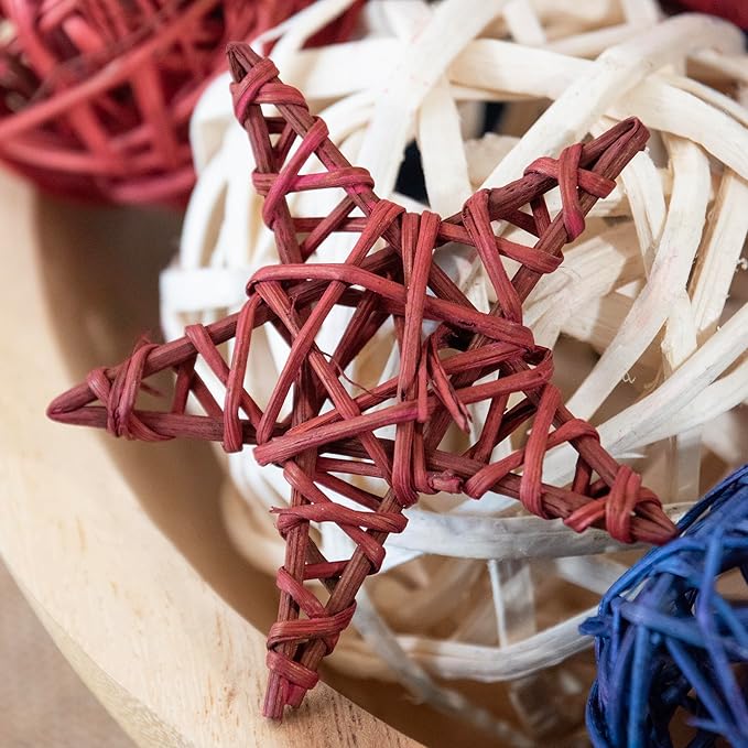 ANDALUCA American Flag Decorative 4th of July Vase Filler Bag with Orbs, Decorative Balls (Red, White & Blue)