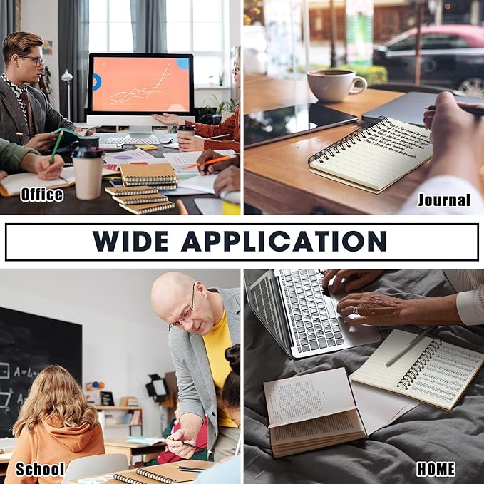 Jutom 150 Pcs Small Spiral Notebooks Memo Pads 3x5 Bulk Small Pocket Notebooks Mini Notepads with Lined Pages Mini Journals for Office Back to School Work Writing Supplies, 120 Pages (Kraft Color)