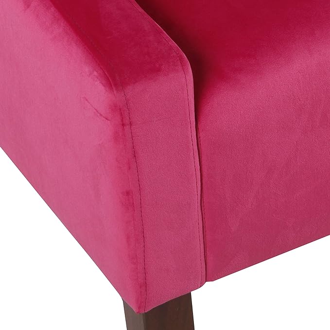 Homepop Home Decor | Upholstered Classic Swoop Arm Accent Chair | Accent Chairs for Living Room & Bedroom | Decorative Home Furniture, Pink