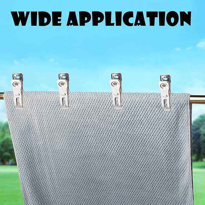 BESTEEL Upgraded 40 PCS Garden Clips, Greenhouse Clamps 100% Stainless Steel Heavy Duty Greenhuose Clips for Netting - Strong Grip to Hold Down Shade Cloth or Plant Cover on Garden Greenhouse Hoops