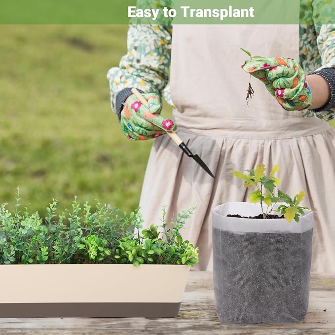 GREANER Degradable Grow Bags, 12.6"x13.4" Plant Bags for Home Garden Greenhouse Supplies, 50-Pack Large Fabric Pots for Vegetable Flower Fruits Potato Tomato Garden Seed Starting