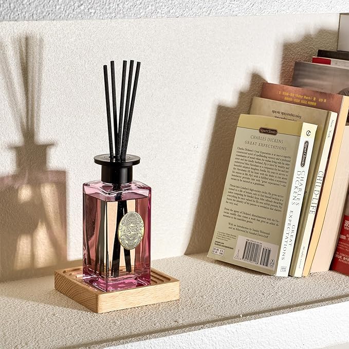 M&SENSE 6.6 oz Large Reed Diffuser Set | Ginger & Ylang Ylang Scent Oil Diffuser with Sticks | Hotel Collection Non-Toxic Essential Oil |for Bedroom Bathroom Living Room