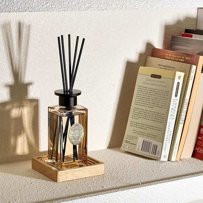 M&SENSE 6.7 oz Large Reed Diffuser Set | Cashmere Cloud Scent Oil Diffuser with Sticks | Hotel Collection Non-Toxic Essential Oil |for Bedroom Bathroom Living Room