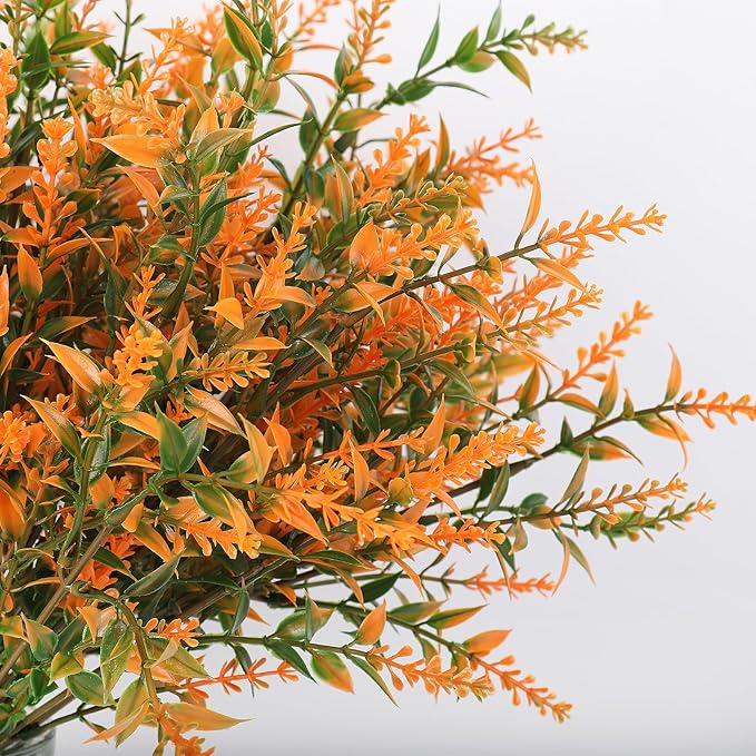 RECUTMS Artificial Flowers for Outdoors Artificial Fall Flowers for Outdoors UV Resistant Artificial Plants Outdoor Artificial Flowers for Outside in Pots(Salmon)