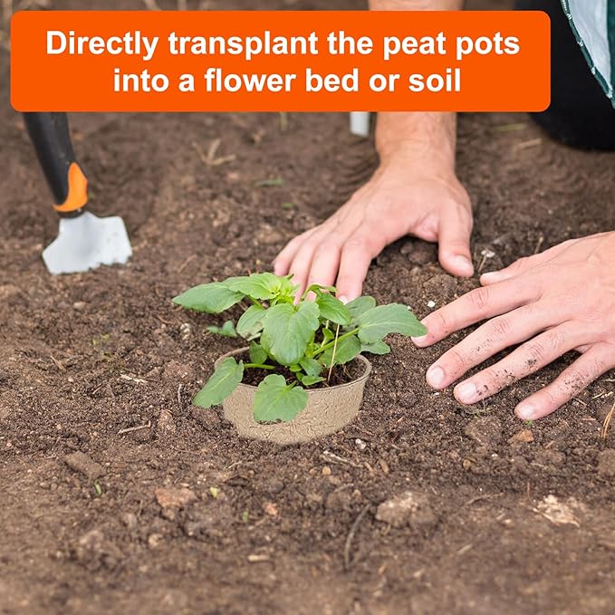 120 Packs 3.15 Inch Peat Pots,Biodegradable Pots for Seedlings with Drainage Holes, Garden Germination Nursery Pots with 100Pcs Plant Labels