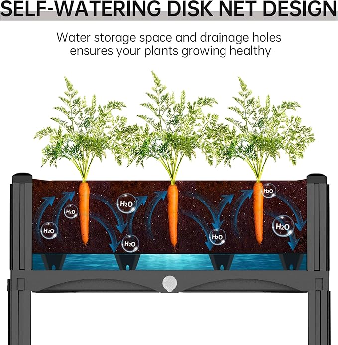 Planter Box Raised Garden Bed with Reinforced Support Rods, Drainage Grid, Multi-Combination Options for Vegetables, Flowers, and Herbs, Ideal for Balcony, and Patio Gardening