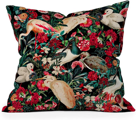 Society6 Floral and Birds XIV Throw Pillow Insert-Home Decor by Burcu Korkmazyurek, 16" x 16"