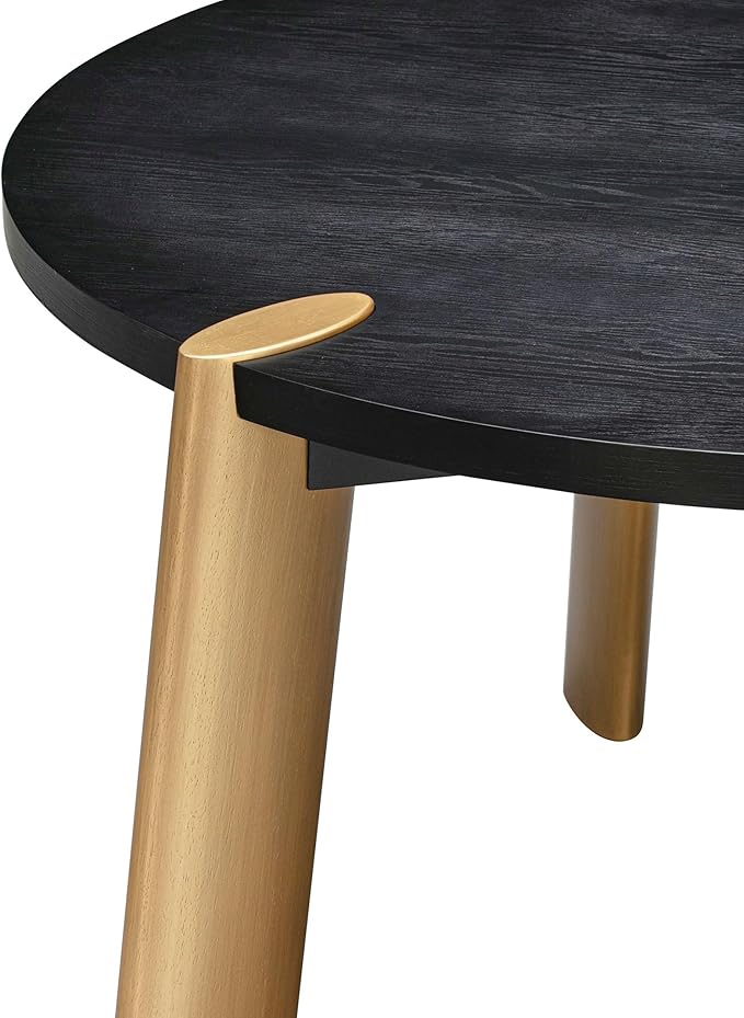 NTC Tribase 47 Inch Modern Design, Round Dinner Table for Dining Room, Living Room Furniture, Effortless Assembly, Burnt Black