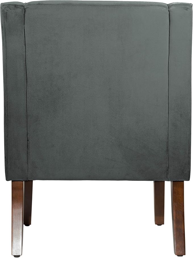 Homepop Home Decor Upholstered Classic Swoop Arm Accent Chair Accent Chairs for Living Room & Bedroom Decorative Home Furniture, Dark Grey