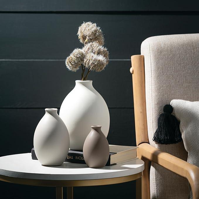 Sullivans Multicolored Ceramic Flower Vase, Modern Home Decor, Vases for Flowers, Centerpieces, Mantle, Tabletop, Accent Table Vase, Kitchen, Living Room, and Office Decor (Set/3) (CM3143)