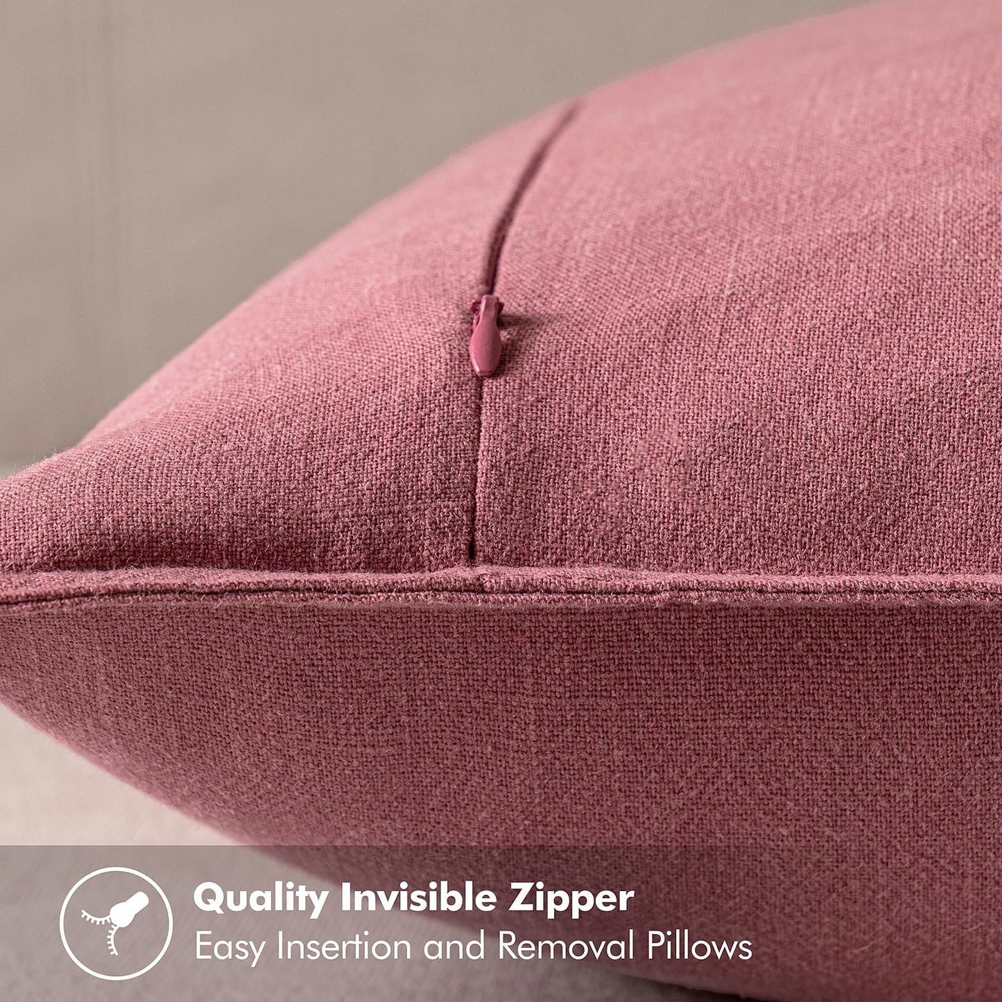 MIULEE Decorative Linen Pillow Covers 20x20 Inch Cranberry Red Boho Farmhouse Neutral Couch Throw Pillows for Bed Pack of 2 Accent Modern Pillowcase Sofa Livingroom Home Decor