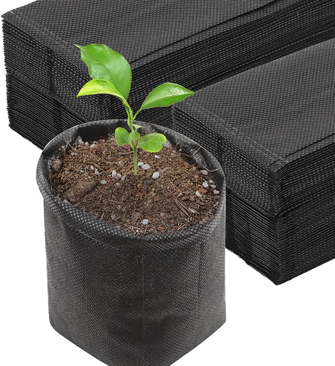 Black Plant Grow Bags for Plants Nursery, Pack of 200 5.5x5.9 Breathable Non-Woven Fabric Grow Bags for Planting Seedling Pots Nursery Pots