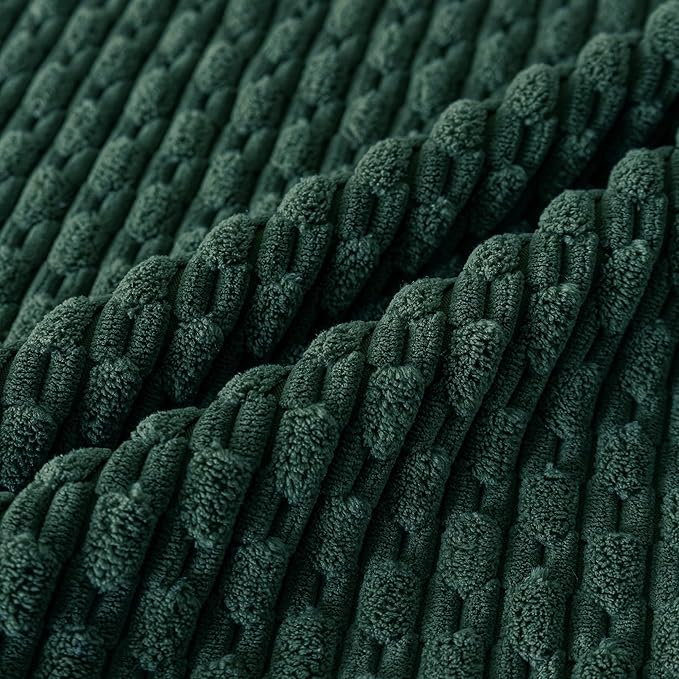 Set of 4 Dark Green Decorative Throw Pillow Covers 26x26 Inch Corduroy Pillow Covers for Bed Couch Sofa Living Room Soft Square Cushion Cases