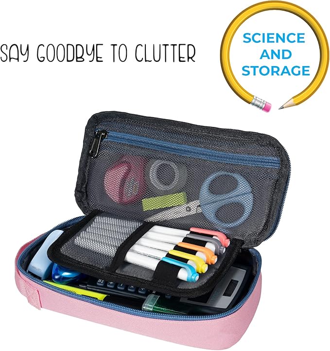 ECHSRT Large Pencil Case, Aesthetic Pen Pouch with Big Capacity, Minimalist Portable Stationery Bag with Handle for Office Organizer Aesthetic Pencil Cases