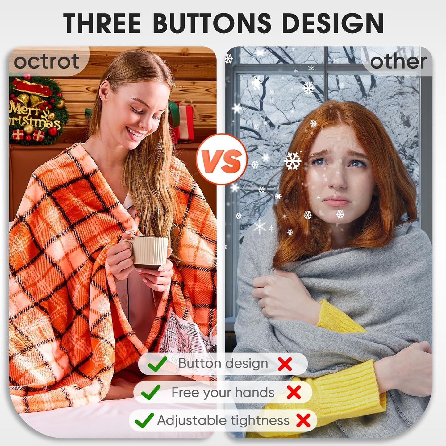 Heated Blanket Electric Twin Size,62X84 Orange Blanket,Plaid Soft Sherpa Heating Blankets Warmer Gift for Grandma Women Adults Halloween Washable,ETL