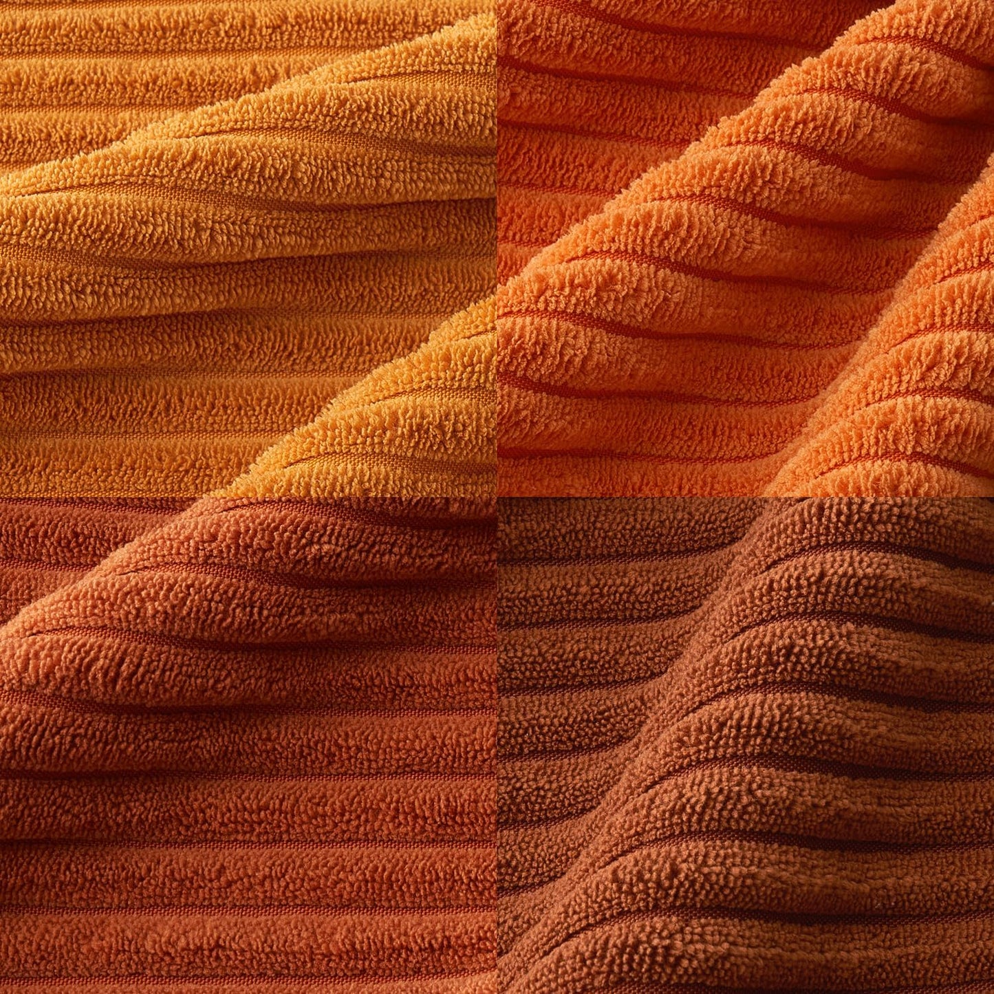 MIULEE Boho Farmhouse Fall Throw Pillow Covers 18x18 Inch Set of 4 Mordern Nordic Cushion Covers Soft Corduroy Home Decor for Couch Bed Sofa Living Room Orange Rust