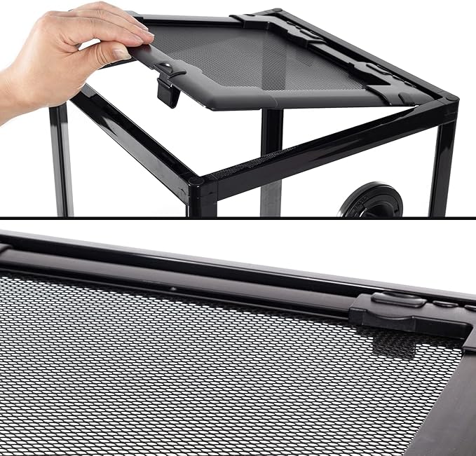 REPTIZOO 15 Gallon Full Glass Reptile Terrarium 12" x 12" x 24" Knock-Down Glass Tank and Siphon Gravel Cleaner Set, Small Habitat for Reptile Chameleon, Tree Frogs, Arboreal Geckos,Lizard