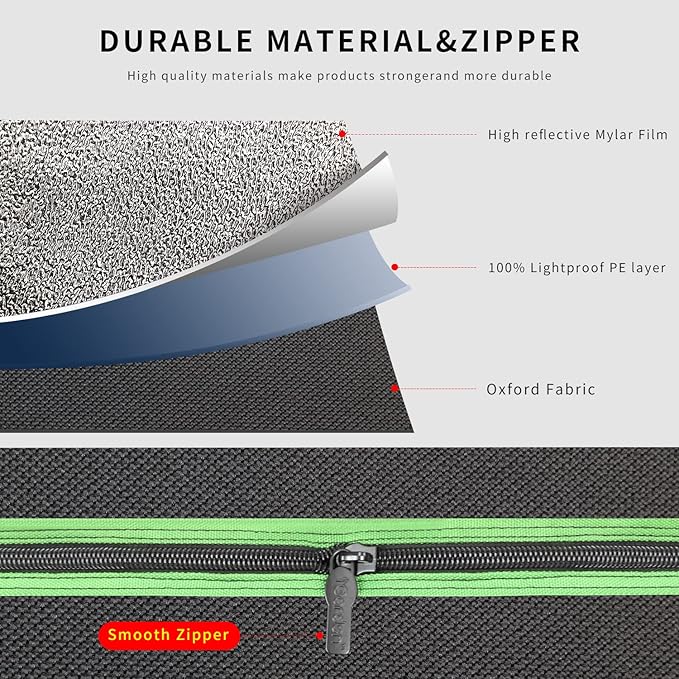 24''x24''x48'' Grow Tent Hydroponic Higher Density 600D Mylar Reflective Indoor Plant Greenhouse with Observation Window and Removable Floor Tray for Flora Vegetables Flower