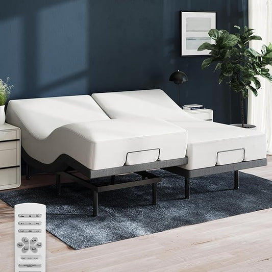 Nectar Twin XL Adjustable Base & 12” Mattress - Head & Foot Incline - Medium Firm Gel Memory Foam - Cooling Comfort - Wireless Remote - 3 Massage Settings - 365-Night Mattress Trial & Forever Warranty