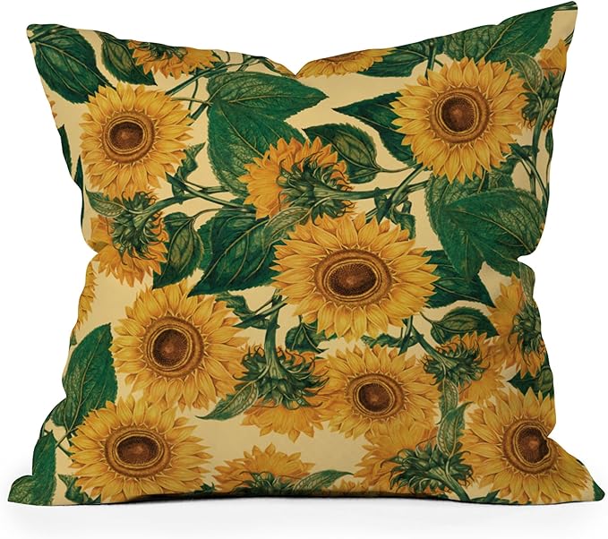 Society6 Helianthus Annuus Throw Pillow Insert-Home Decor by Burcu Korkmazyurek, 18" x 18"