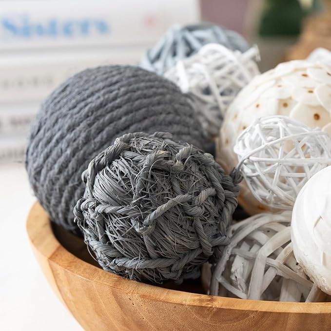 ANDALUCA Decorative Balls Bag Bowl Filler Home Decor (Grey)