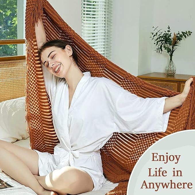 Blagic Knitted Throw Blanket for Couch Soft Farmhouse Boho Throw Blanket with Tassels Home Decorative Lightweight Throw Blankets,Rust Throws for Bed/Sofa, Pineapple Textured, 60" W x 80" L