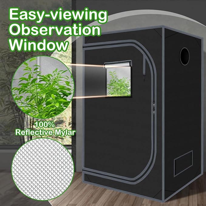 Grow Tent 36"x36"x72" 600D Mylar Hydroponic High Reflective Grow Tents for Indoor Plant Growing 3x3