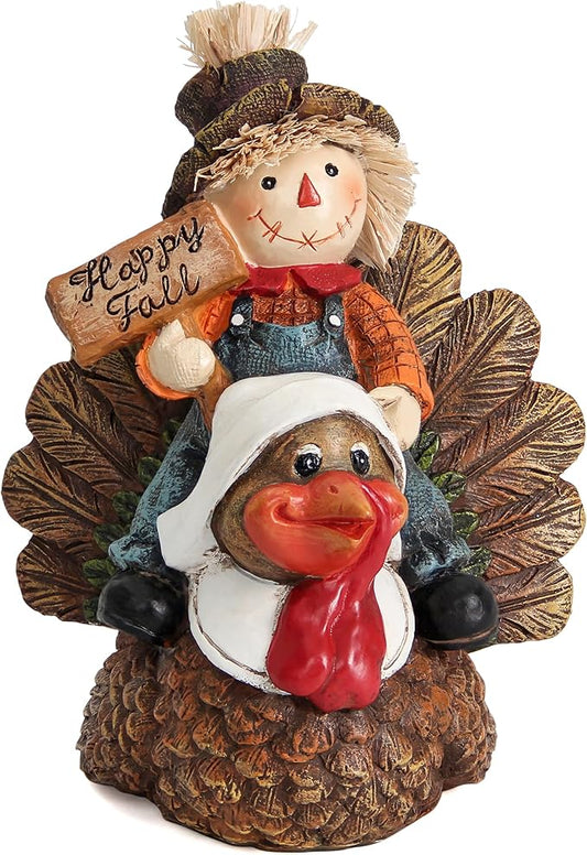Fall Decor Scarecrow Turkey Statue Home Autumn Harvest Scarecrow Figurines Thanksgiving Turkey Decorations Fall Thanksgiving Gift Tabletop Room Party