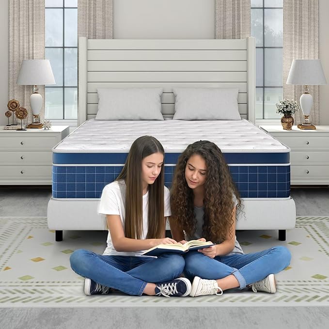 Full Size Mattress in a Box 14 Inch Hybrid Mattress [Enhanced Stability], Medium Firm Feel with Memory Foam and Pocket Springs, Reinforced Edge Support