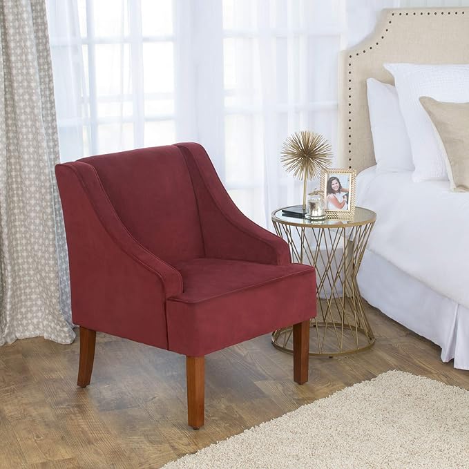 HomePop Swoop Arm Living-Room-Chairs, Dark Tan Velvet