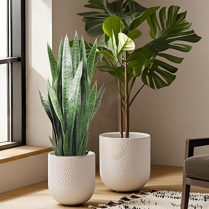 KOL 3FT Artificial Snake Plant, Fake Sansevieria Indoor Outdoor, 28 Thick PE Leaves Lifelike Faux Silk Plants, Home Decor Mother in Law Tongue 35in, Greenery for Office Decoration, Green