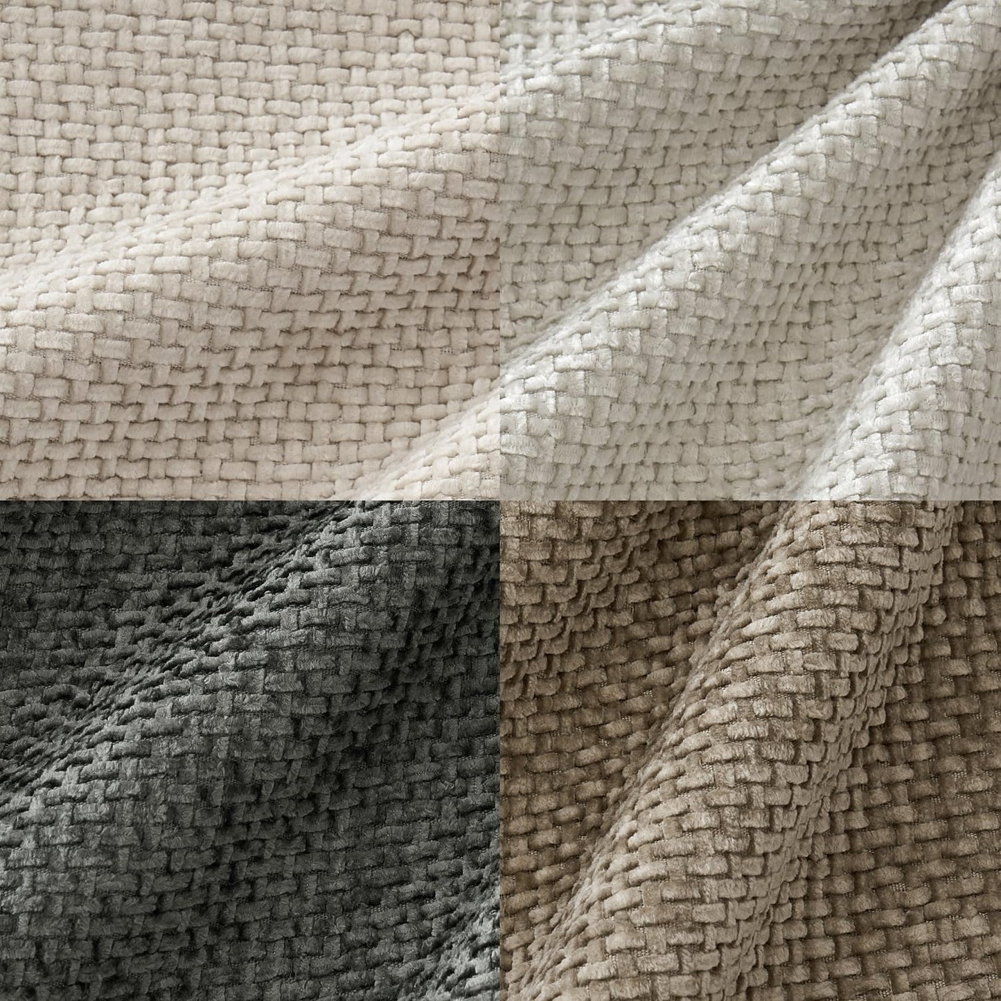 MIULEE Pack of 4 Couch Throw Pillow Covers 18x18 Inch Neutral Soft Decorative Chenille Pillow Covers Farmhouse Boho Cushion Covers for Mid Century Modern Home Decor Sofa Bedroom Living Room