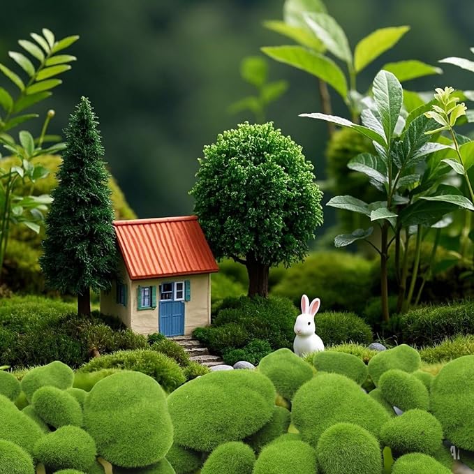 6 PCS Artificial Moss Rocks Decorative, Green Moss Balls,Moss Stones, Green Moss Covered Stones, Fake Moss Decor for Floral Arrangements, Fairy Gardens and Crafting