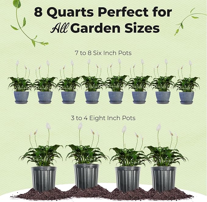 Organic Peace Lily Potting Soil by Perfect Plants | Organic Premium Mix | Use with Peace Lily, Pothos, or Other House Plants (8qt)