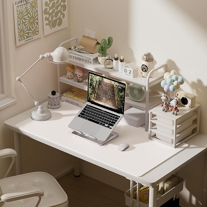 Aothia Faux Leather Desk Mat – Large Mouse Pad, Non-Slip PU Leather Blotter, Waterproof Writing Surface for Office and Home (Off-White, 47.2" x 23.6")