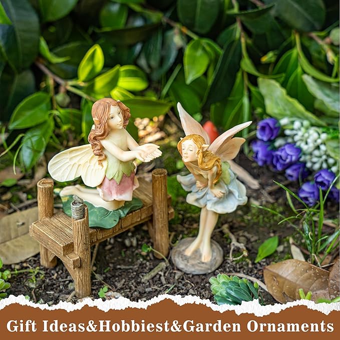 TZSSP 2 Pcs Garden Miniatures Fairies Mini Figurine Fairy Accessories Decor for DIY Kit Ornaments Micro Landscape Micro Landscape Terrarium Ornaments