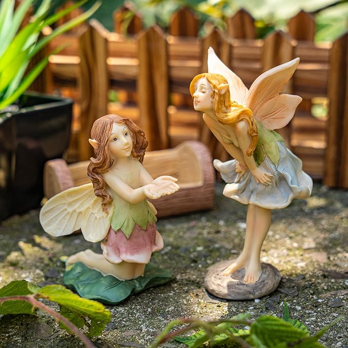 TZSSP 2 Pcs Garden Miniatures Fairies Mini Figurine Fairy Accessories Decor for DIY Kit Ornaments Micro Landscape Micro Landscape Terrarium Ornaments