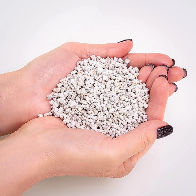 Organic Perlite - Medium/Fine Grade (5 Quart Bag) Horticultural Soil Amendment for Indoor & Outdoor Container Plants for Drainage Management and Enhanced Growth