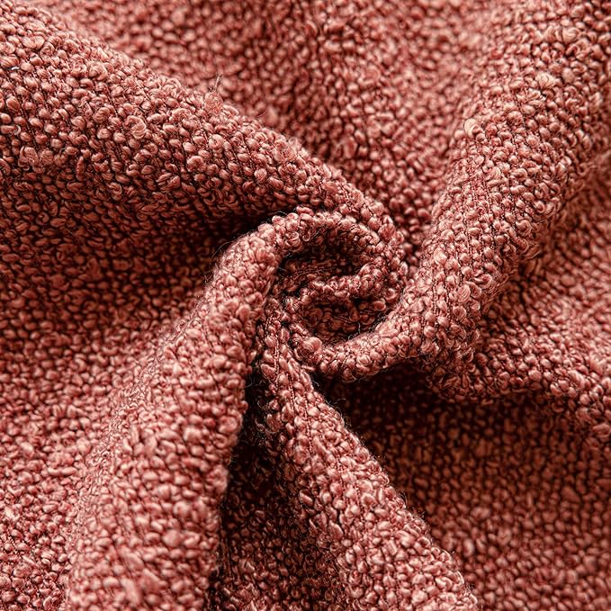 Foindtower Pack of 2 Textured Boucle Throw Pillow Covers Accent Solid Decorative Pillow Cases Cozy Woven Couch Cushion Case for Sofa Bedroom Living Room Home Decor 20x20 Inch Orange Rust Red