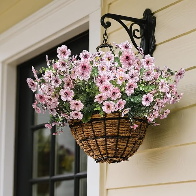 Artificial Mums for Outdoors Garden Home Fall Decor uv Resistant Outdoor Faux Plants Indoor Plastic Fake Plants Greenery Boxwood Porch Patio Fake Mums Flowers 12 Bundles Yard Decorations