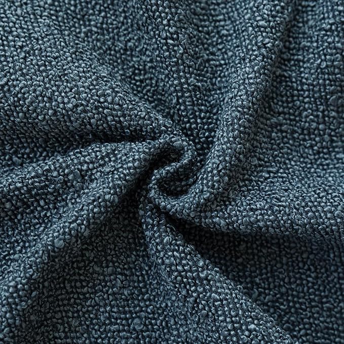 Foindtower Pack of 2 Textured Boucle Throw Pillow Covers Accent Solid Pillow Cases Cozy Soft Decorative Couch Cushion Case for Chair Sofa Bedroom Living Room Home Decor 20x20 Inch Dark Blue